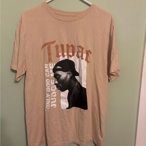 Men's Beige Graphic T-Shirt Size L